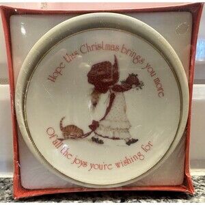 Vintage Christmas Wall Plate Sealed Japan “Hope This Christmas